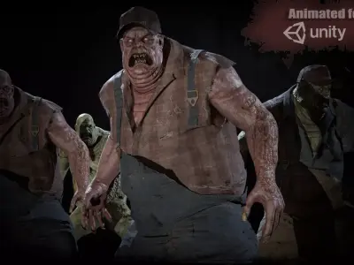 UrbanZombie2  unit2 for pack Low-poly 3D model