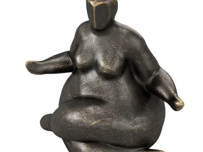 Freya Meditating Female Form Sculpture 3D model