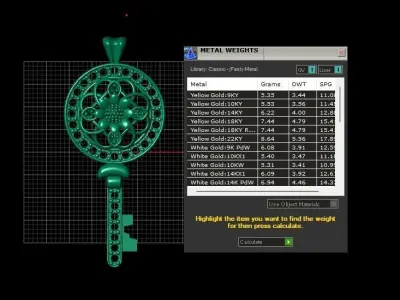 Luxury Diamond Key Pendant 3d Printable Model 3D print model