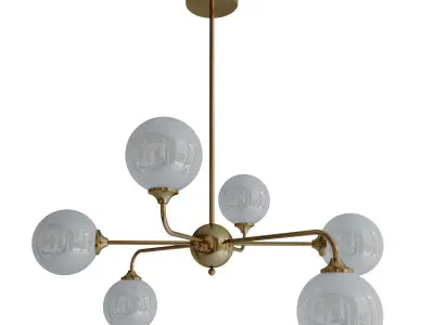 Luxury Glass Ball 6 Chandelier 3D model