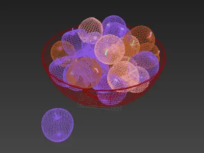 apples in glass bowl 3D model