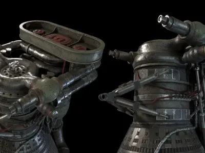 Saturn V - Rocket Engine PBR 3D model