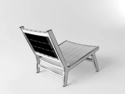 West Elm Wood Rope Lounge Chair 3D model