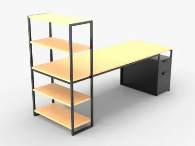 Modern Desk  Low-poly 3D model