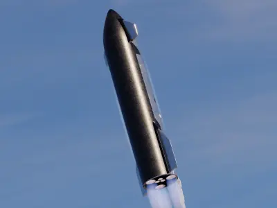 SpaceX Starship with Super Heavy booster PBR V-Ray 3D model