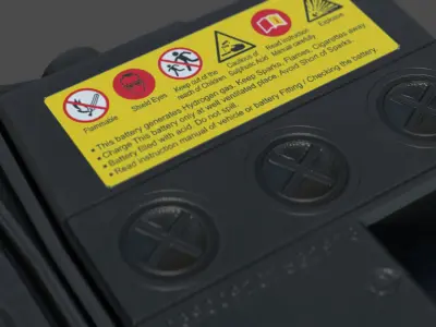 Car Battery Low-poly 3D model
