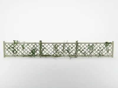Fence 01 with ivy 3D model