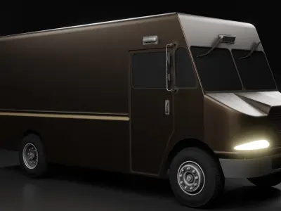 Ups Van Low-poly 3D model
