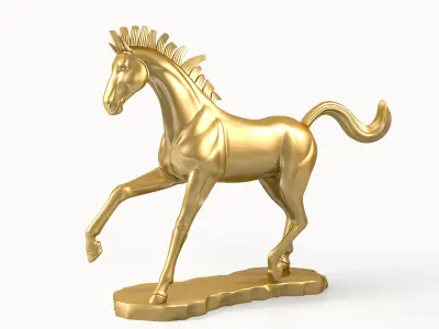 Horse Sculpture Low-poly 3D model