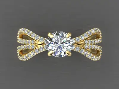 jewelry ring diamond Solitaire 3D print model