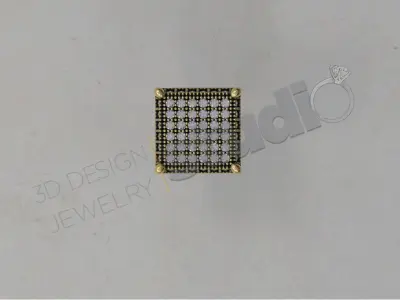 Highly luxury cube design earring 3d model 3D print model