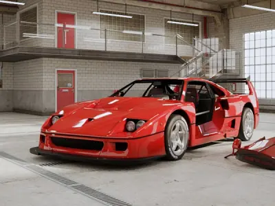 Ferrari F40 LM 1989 - Car Classic Low-poly 3D model