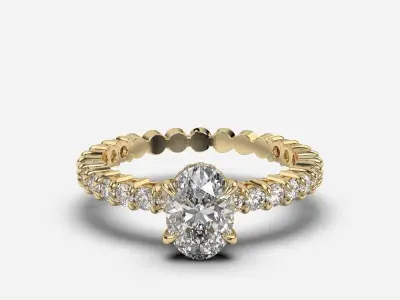 Ovel Diamond Ring 3D print model