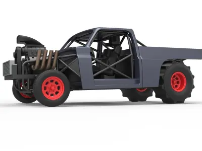 Dirt Dragster truck Scale 1 to 25 3D print model