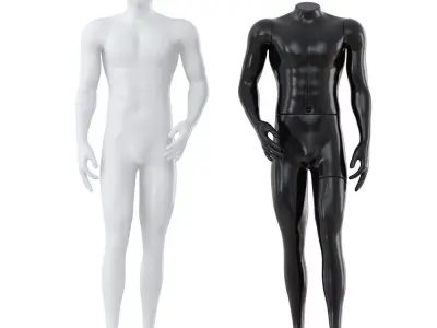 Black and white mannequin for shop 102 3D model