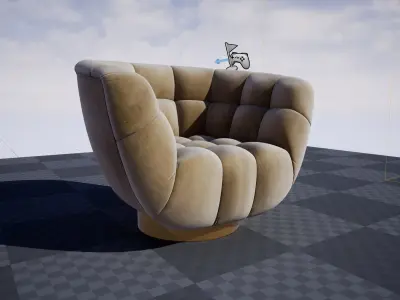 Essex Swivel Armchair Low-poly 3D model