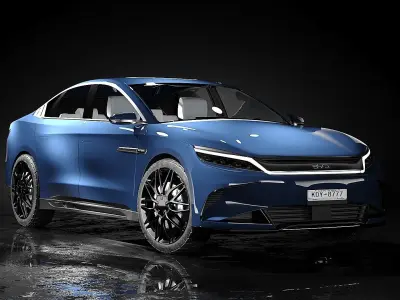 BYD han 2024 3d model Low-poly 3D model