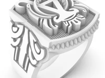 men A ring 3D print model