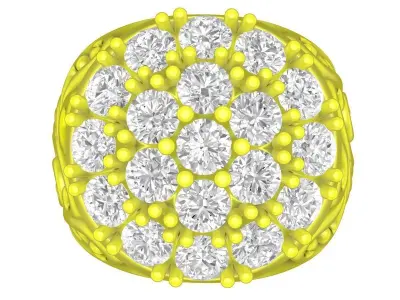 A7580 Art Luxury Diamond Women Ring 3D Model 3D print model