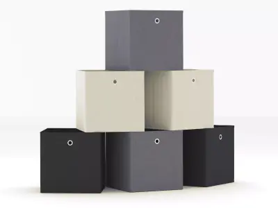 Fabric Storage Boxes Set Free low-poly 3D model