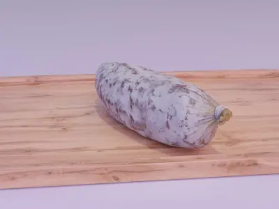 Spanish fuet salami Low-poly 3D model