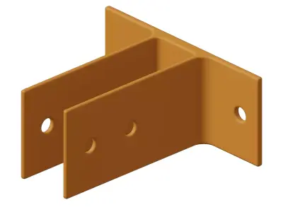 Plastic Double Ear Bracket 3D model