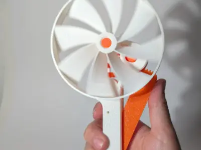Squeeze Powered Flywheel Fan 3D print model