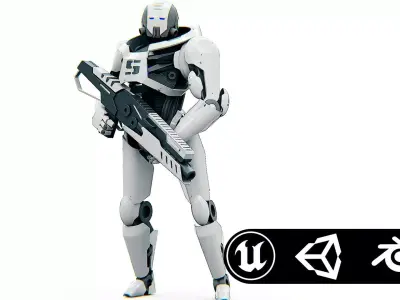 ANDROID SOLDIER P-800 Rigged for Unreal Engine - Unity - MIXAMO  3D model