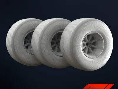 Formula 1 Wheel - 3 different softness -  Low-poly 3D model