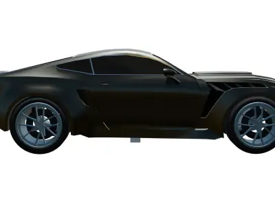 Stylized Muscular car Free low-poly 3D model