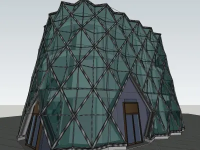 Abstract glass building 3D model