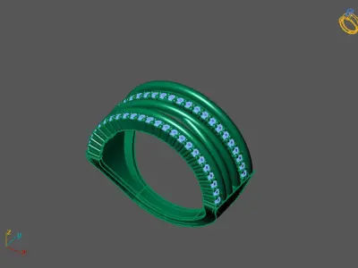 STL 3DM Print Ready Women Diamond Ring Lightweight Printable  3D print model 93