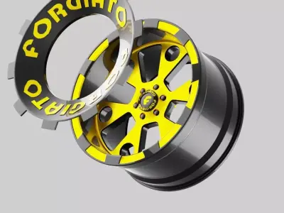 Forgiato Massa-T Wheels Low-poly 3D model