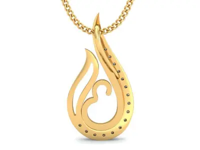 Solitaire Women Pendant 3dm STL OBJ FBX Renders Details 3D print model 47