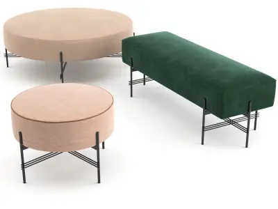 Ottomans and Poufs by GUBI 3D model