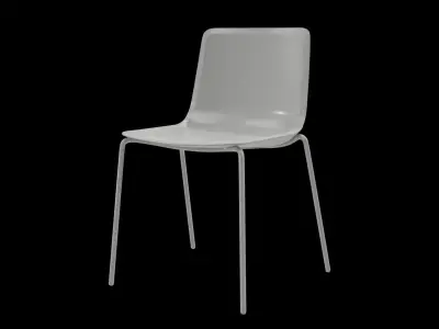 PATO 4 Leg Chair-white painted Low-poly 3D model