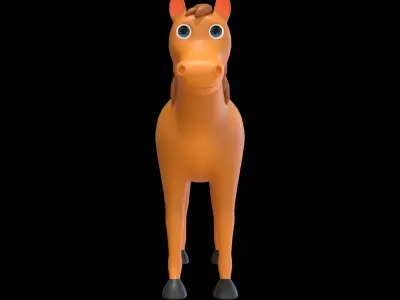  Horse 3D Model cartoon Low-poly 3D model