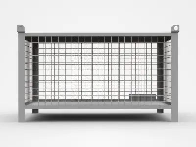 Industrial Enclosed Cage With Cover On Top 3D model