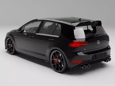 volkswagen-golf-7-5-r-2018 with interior 3D model