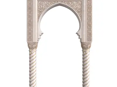 Arch in oriental styl Moroccan Arabic entryway opening 3D model