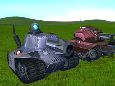 Toon Tanks pack Low-poly 3D model