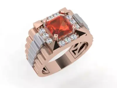 A Showcase of Luxury Men Rings Inspired by Watches 3D print model