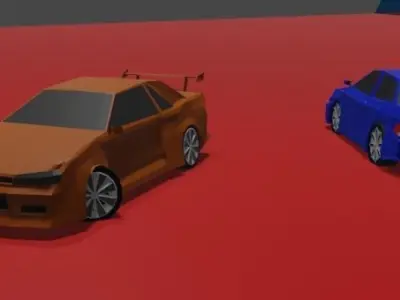 TWO LOW POLY JDM CAR Low-poly 3D model