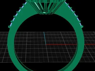 Luxury Wedding Diamond Ring 3D print model