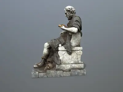 man statue Low-poly 3D model