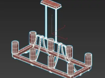 INDUSTRIAL FARMHOUSE WAVY GLASS ISLAND CHANDELIER 3D model