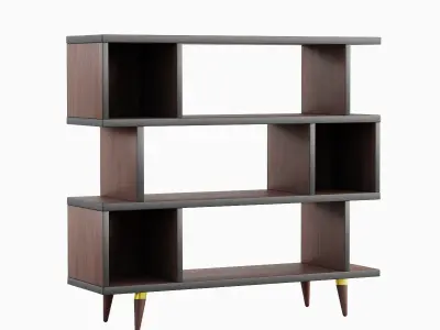 Modern Bookshelf 01 Low-poly 3D model
