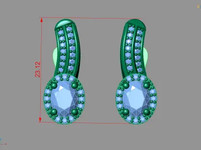 Women Earrings 3DM STL Womens Earring Renders 3D print models   3D print model 3