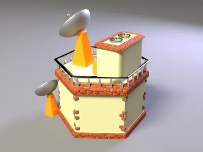 Scifi stylized headquarters 3D model