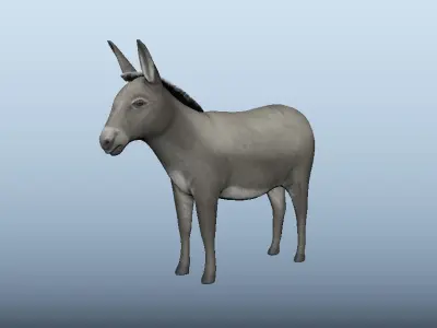 Donkey Animated Low-poly 3D model